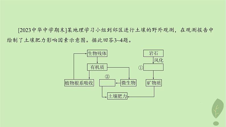 江苏专版2023_2024学年新教材高中地理第三单元从圈层作用看地貌与土壤第四节分析土壤形成的原因分层作业课件鲁教版必修第一册05