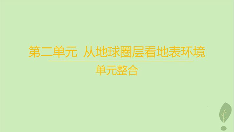 江苏专版2023_2024学年新教材高中地理第二单元从地球圈层看地表环境单元整合课件鲁教版必修第一册01