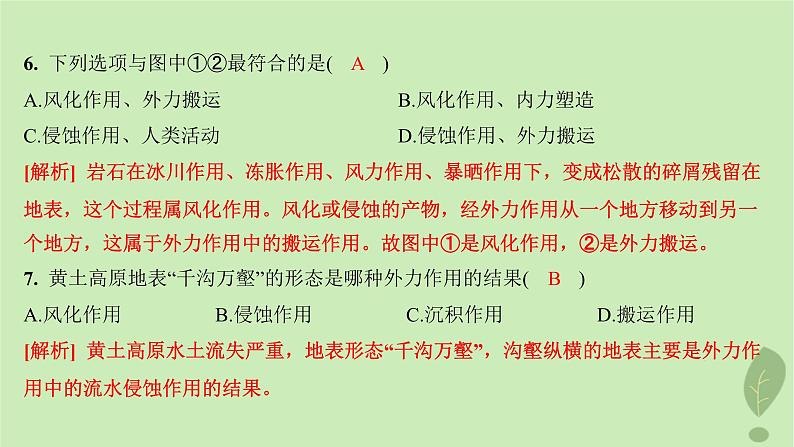 江苏专版2023_2024学年新教材高中地理第二单元地形变化的原因第二节地形变化的动力分层作业课件鲁教版选择性必修108