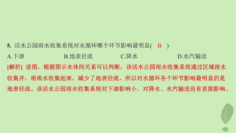 江苏专版2023_2024学年新教材高中地理第四单元水体运动的影响单元活动建设海绵城市分层作业课件鲁教版选择性必修108