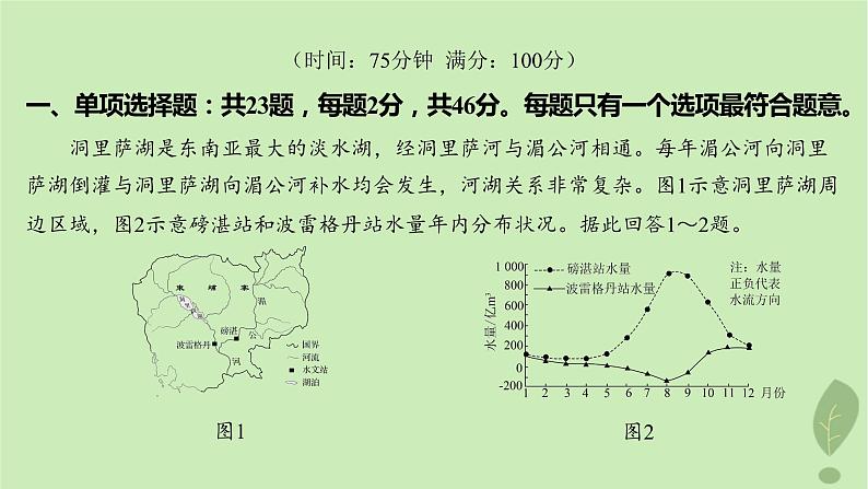 江苏专版2023_2024学年新教材高中地理第四单元水体运动的影响测评课件鲁教版选择性必修102