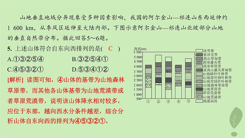 江苏专版2023_2024学年新教材高中地理第五单元自然环境的特征测评课件鲁教版选择性必修107