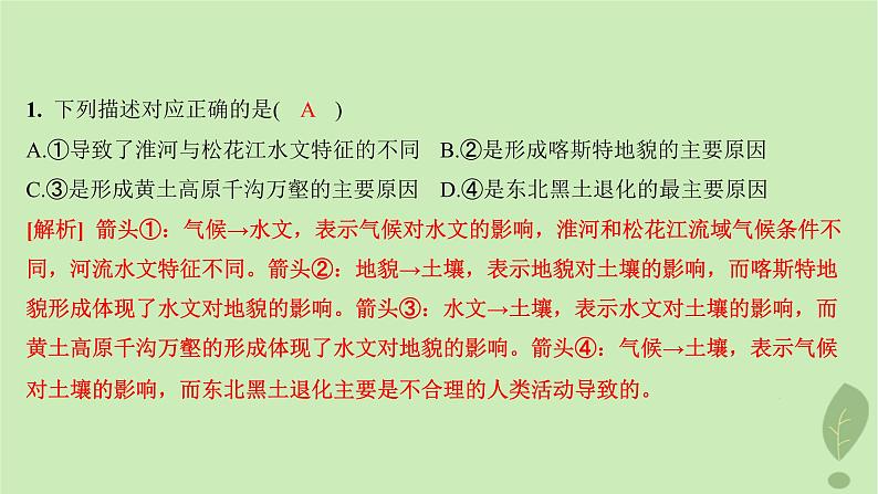 江苏专版2023_2024学年新教材高中地理第五单元自然环境的特征第二节自然环境的整体性分层作业课件鲁教版选择性必修104