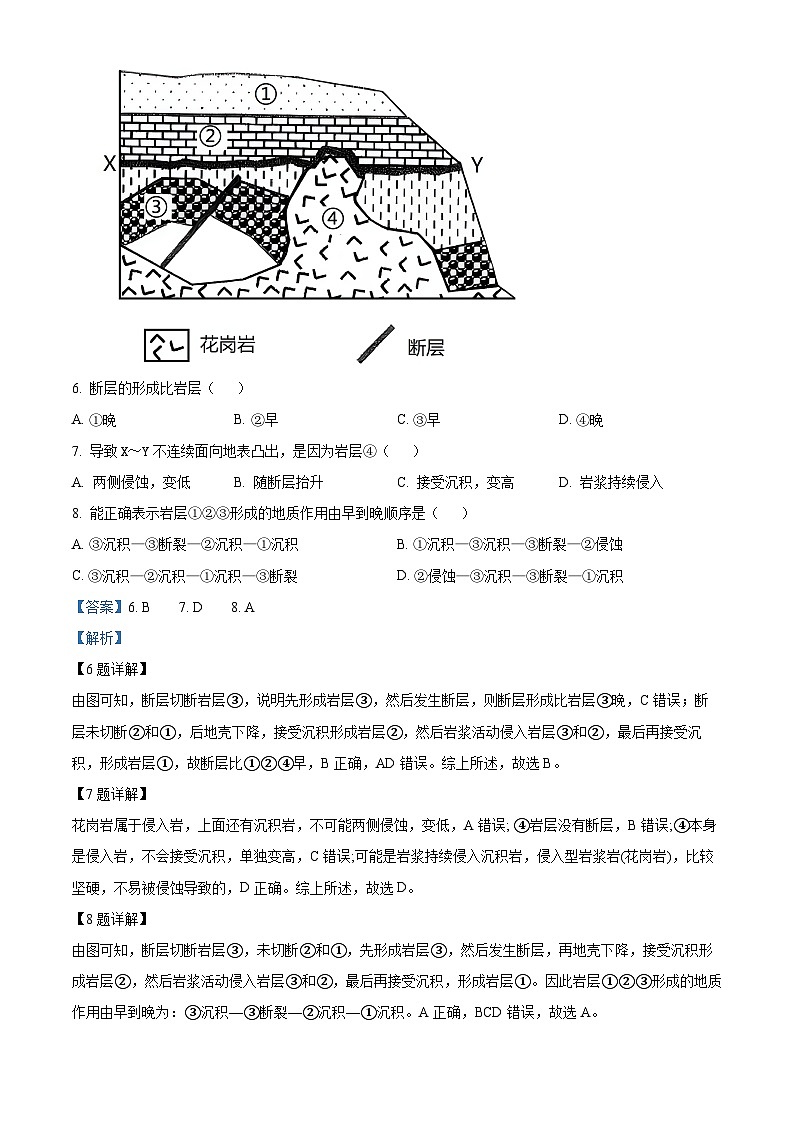 四川省泸县第四中学2023-2024学年高三地理上学期开学考试试题（Word版附解析）03