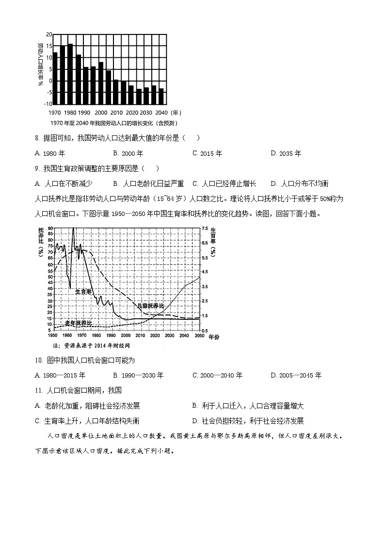2021嘉兴八校联盟高一下学期期中联考地理试题含解析02