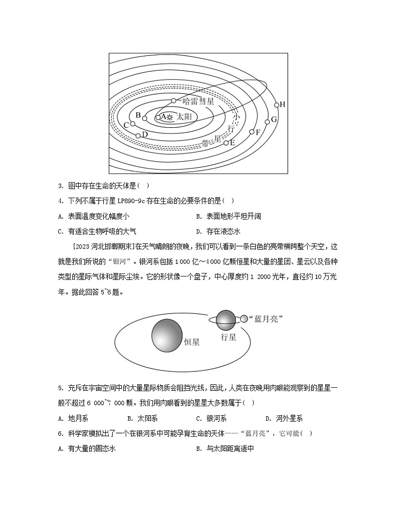 2023_2024学年新教材高中地理第一单元从宇宙看地球第一节地球的宇宙环境第二课时地球分层作业鲁教版必修第一册02