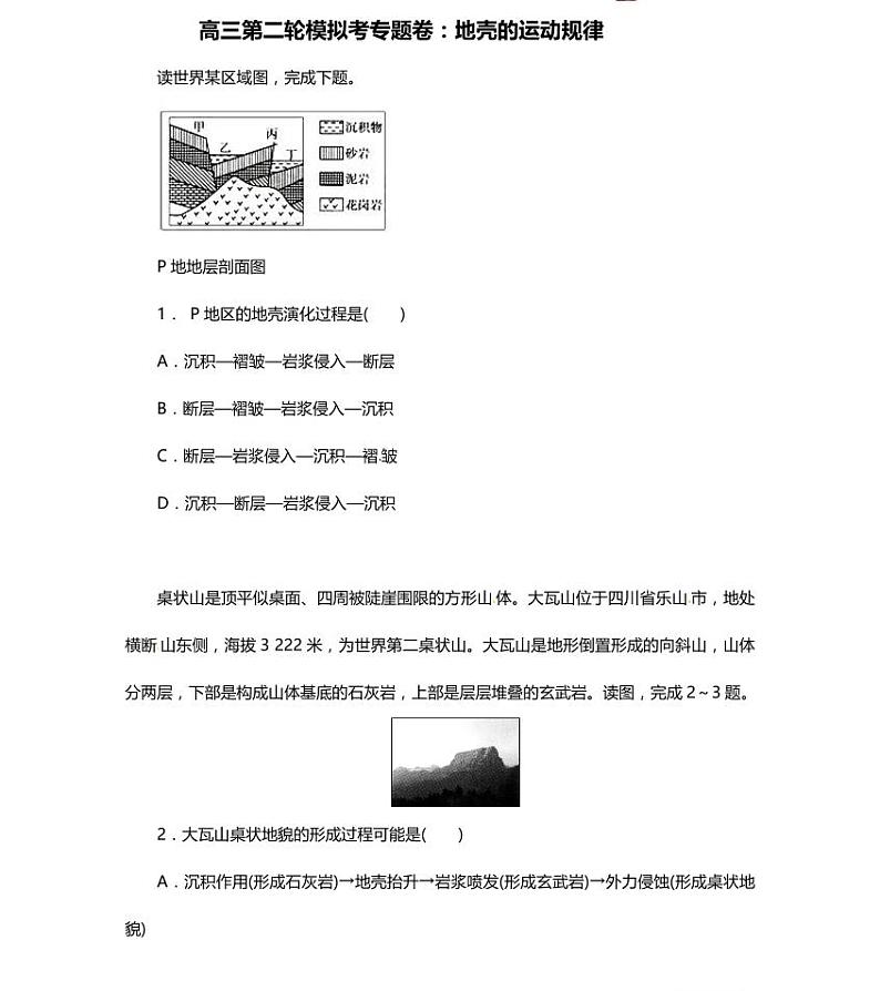 04高中地理总复习专项押题卷第1页