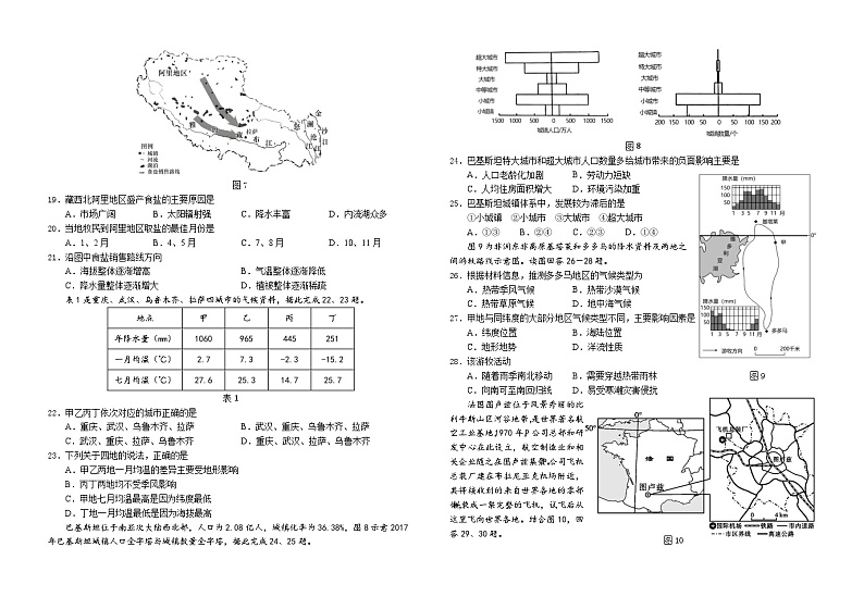 四川省南充高级中学2022-2023学年高二地理下学期期中考试试题（Word版附答案）03