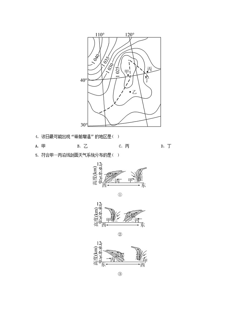 2023_2024学年新教材高中地理第三章大气的运动测评新人教版选择性必修102