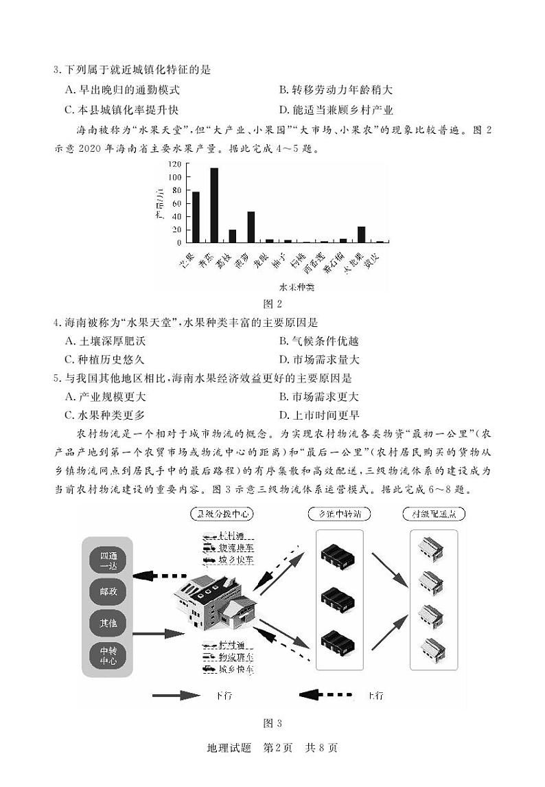江西省2024届高三名校9月联合测评地理第2页