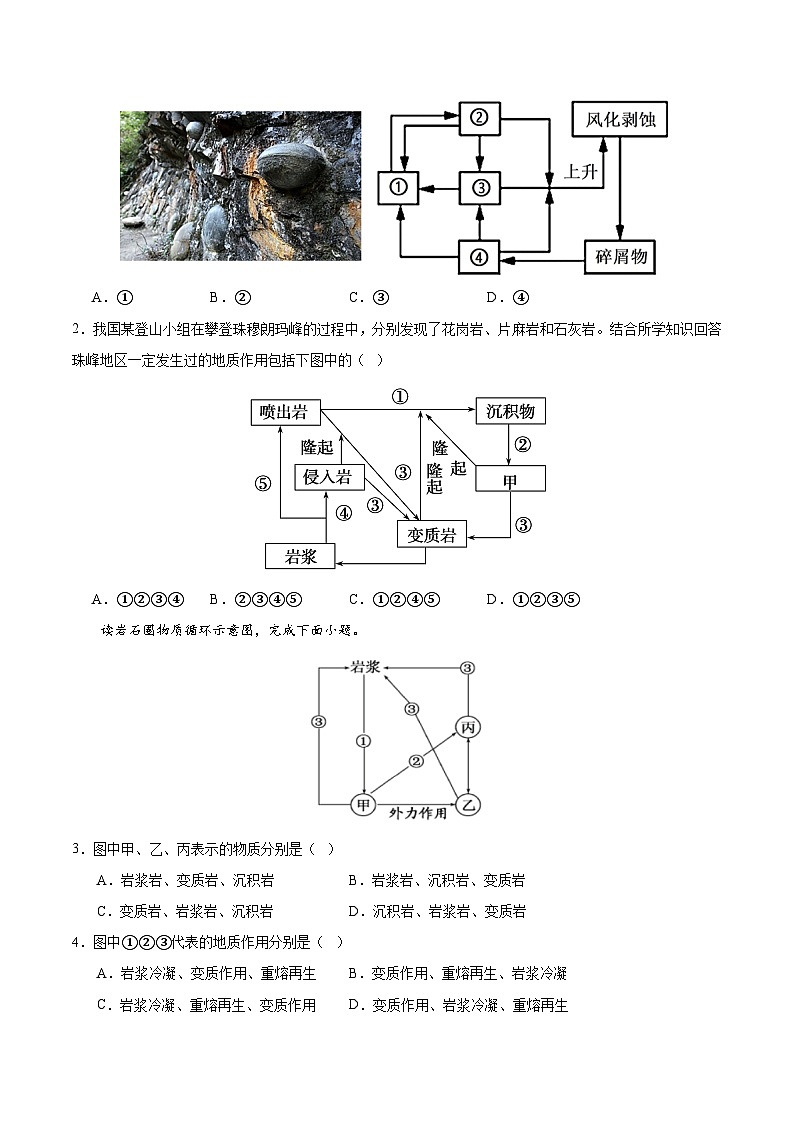 【期中模拟卷】（鲁教版 2019）2023-2024学年高中地理 选择性必修1第二章  地形变化的原因（单元考点卷）（原卷）第2页
