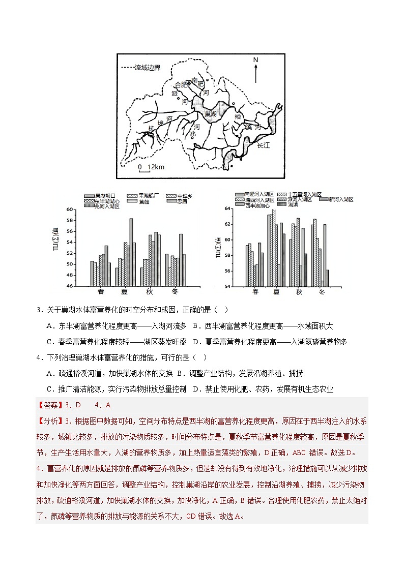 【期中模拟卷】（鲁教版 2019）2023-2024学年高中地理 选择性必修1第四章 水体运动的影响（单元考点卷）（解析卷）第2页