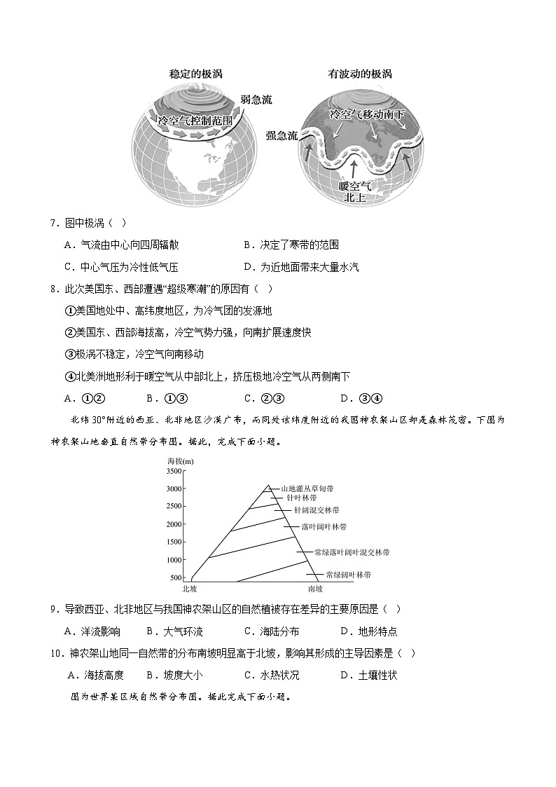 【期中模拟卷】（鲁教版 2019）2023-2024学年高中地理 选择性必修1第三章 大气变化的效应（综合检测卷）（原卷）第3页
