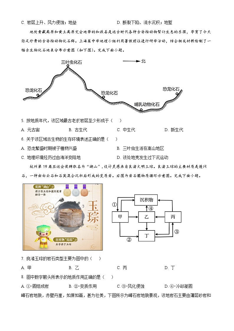 2024杭州四校高二上学期10月联考地理试题含解析02