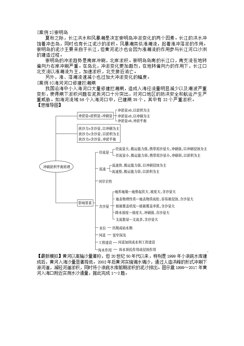 2024届高考地理一轮复习微专题：河流冲淤02
