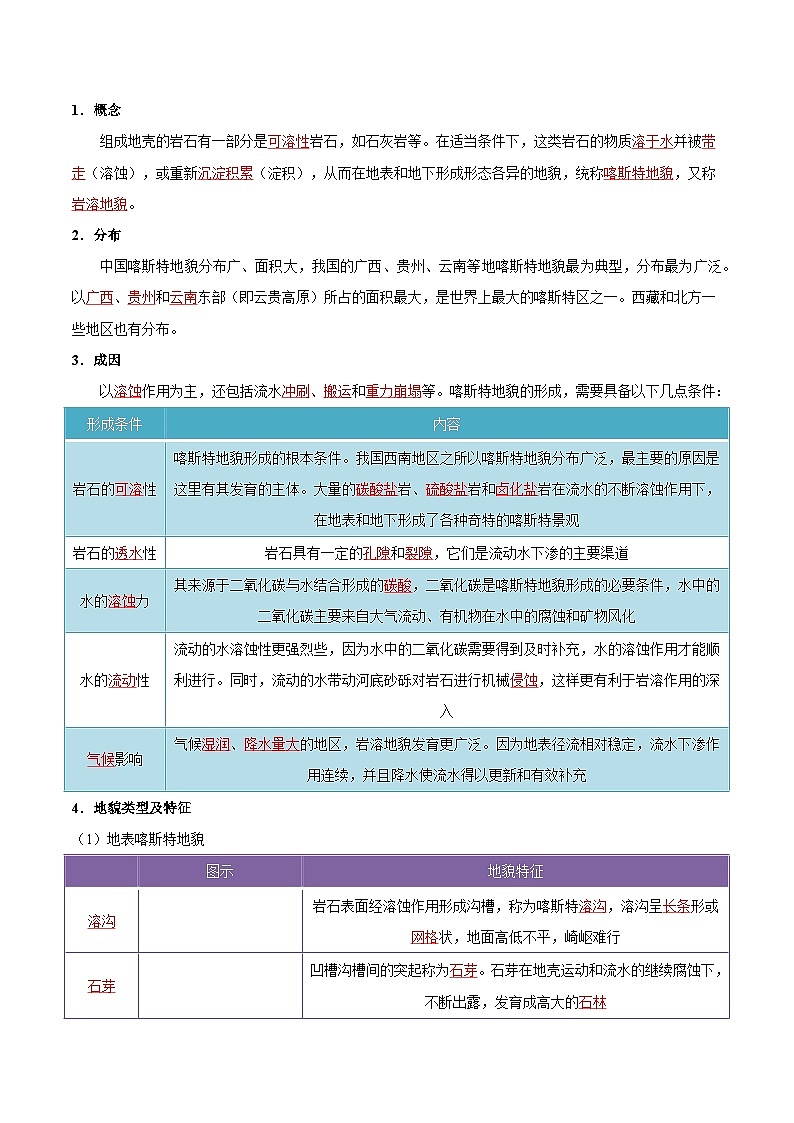 【期中单元知识点归纳】（人教版2019）2023-2024学年高一上学期地理 必修第一册 第四章 地貌 试卷.zip03