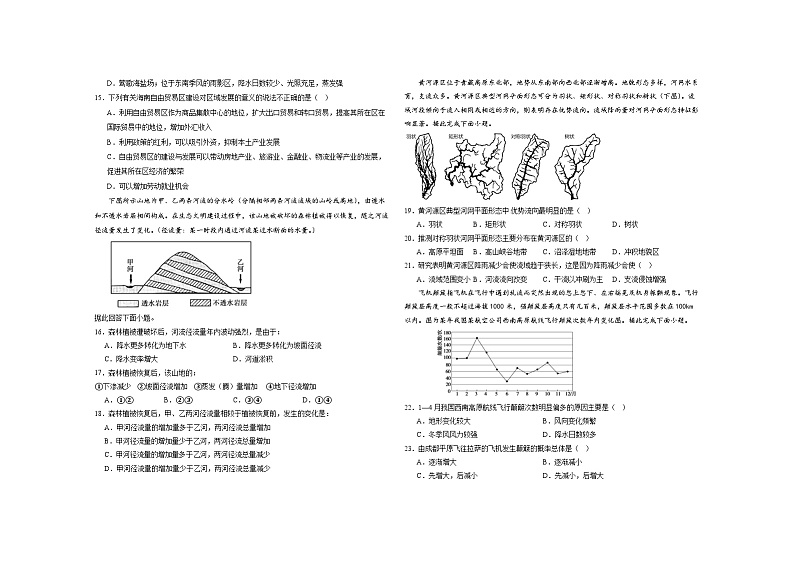 2024届河南省鹤壁市高中高三上学期第二次模拟考试地理试题及答案03