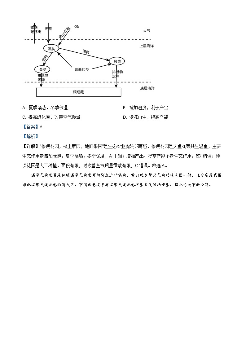 四川省南充高级中学2023-2024学年高三地理上学期9月月考试题（Word版附解析）02