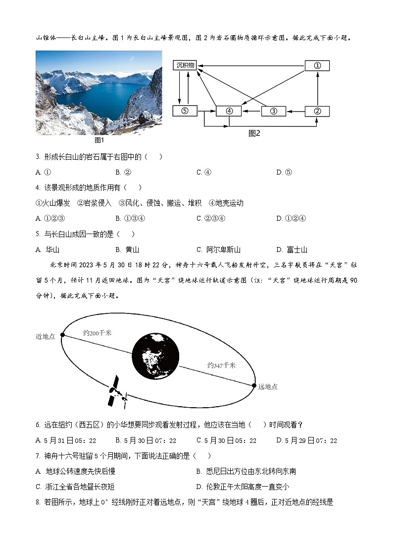 浙江省浙南名校联盟2023-2024学年高二上学期10月联考地理试题无答案第2页