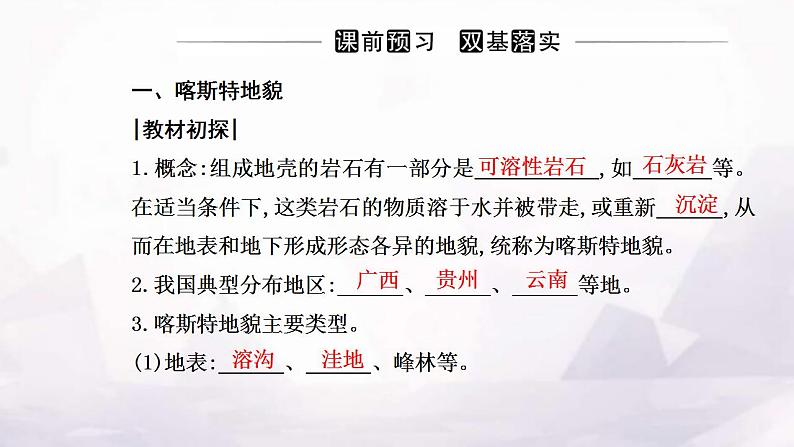 人教版高中地理必修第一册第四章第一节第一课时喀斯特地貌河流地貌课件第3页