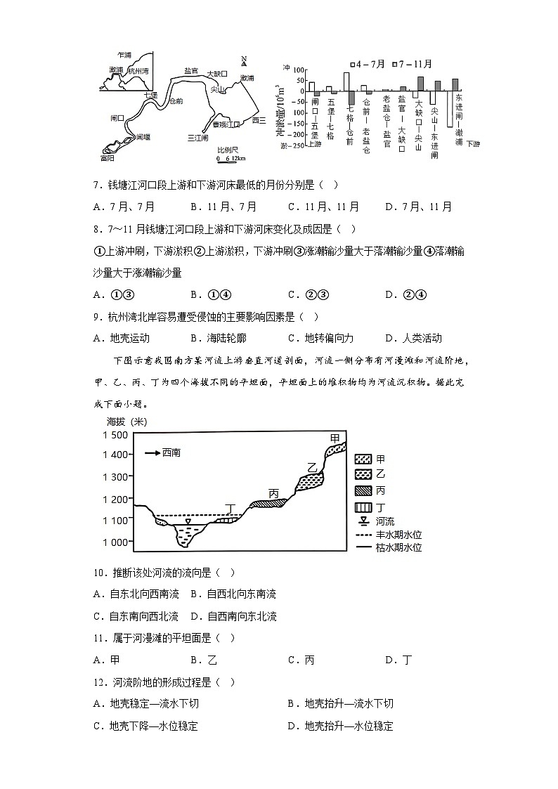 沿水平运动物体的偏转高考地理选择题 专题训练03