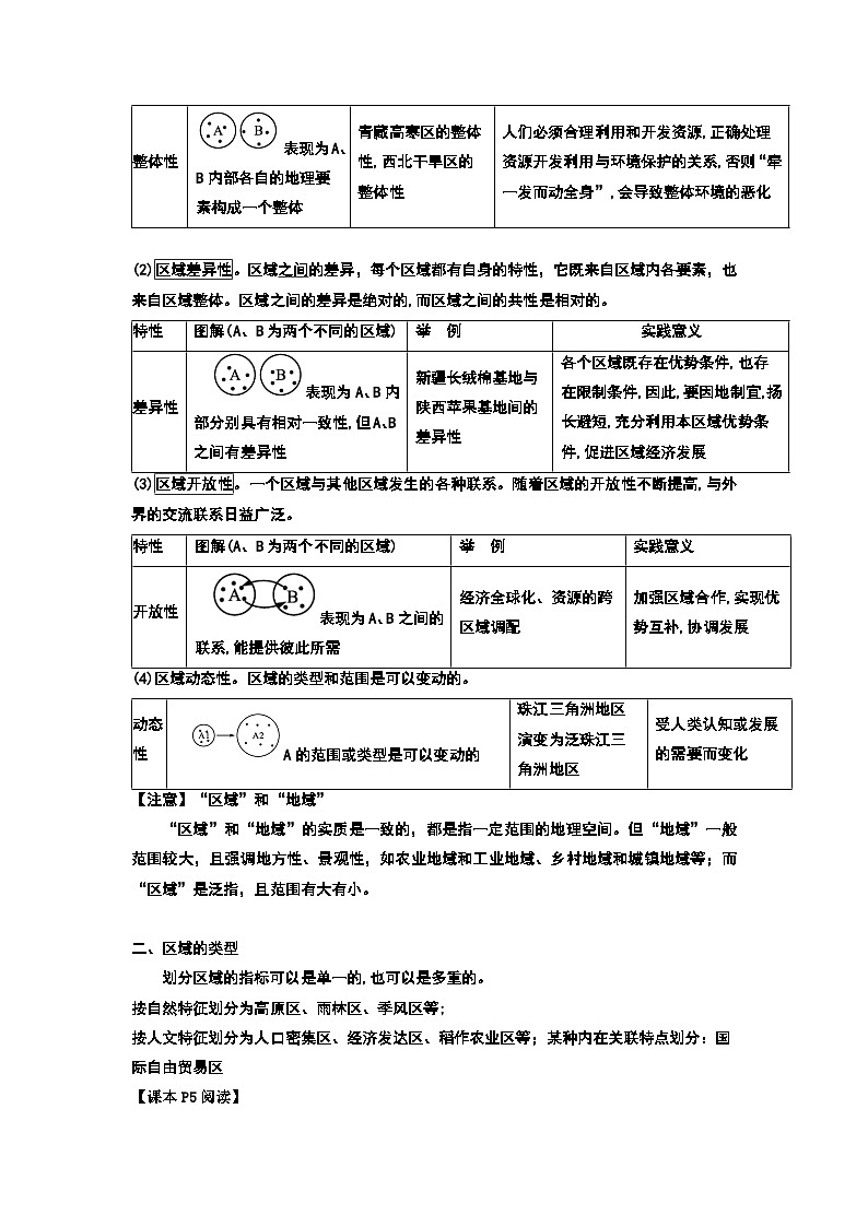 1.1 区域及其类型学案 高二地理湘教版（2019）选择性必修2第2页