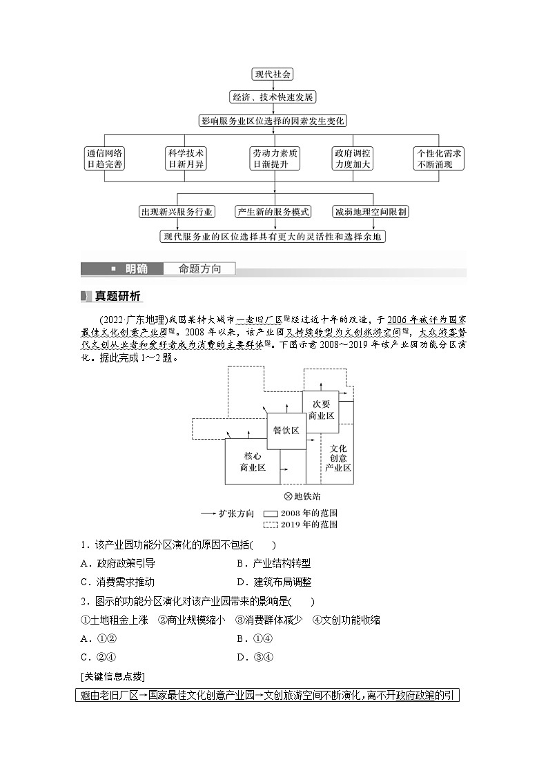 （人教版）新高考地理一轮复习课时精品学案 第2部分　第3章　第3讲　课时53　服务业区位因素的变化（含解析）02