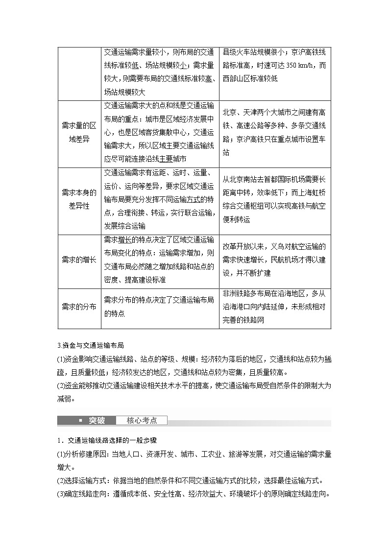 （人教版）新高考地理一轮复习课时精品学案 第2部分　第4章　课时54　区域发展对交通运输布局的影响（含解析）第2页