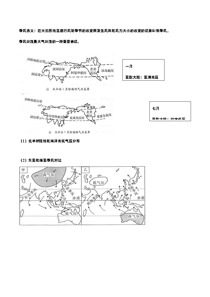 新高考地理一轮复习知识梳理+过关训练第8讲 气压带风带、季风环流（含解析）第2页