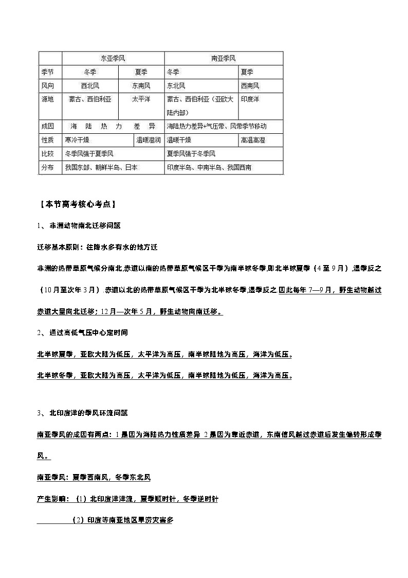 新高考地理一轮复习知识梳理+过关训练第8讲 气压带风带、季风环流（含解析）第3页