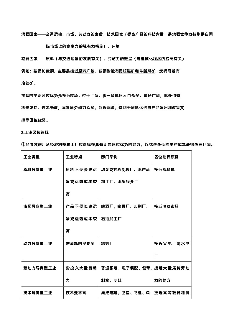 新高考地理一轮复习知识梳理+过关训练第19讲 工业区位因素和工业地域联系（含解析）02