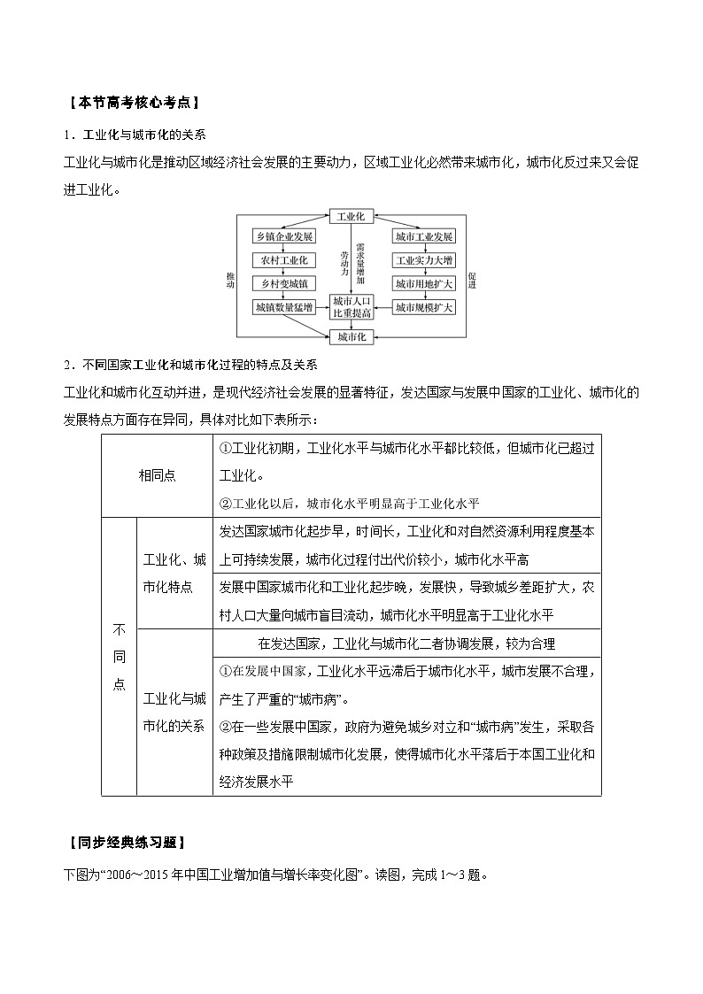 新高考地理一轮复习知识梳理+过关训练第26讲 区域工业化和城市化进程（含解析）第3页