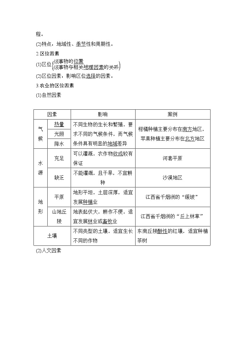 新高考地理一轮复习精品学案第29讲　农业区位因素及其变化（含解析）02
