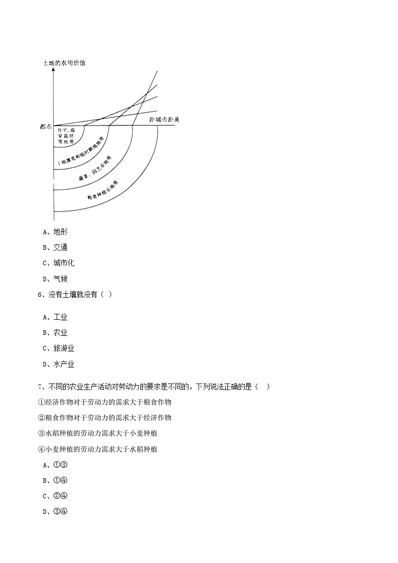 高考地理人教版一轮复习专题测试试题：22 农业区位因素第2页