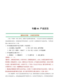 新高考地理二轮复习重难点突破练习专题08 产业区位（含解析）