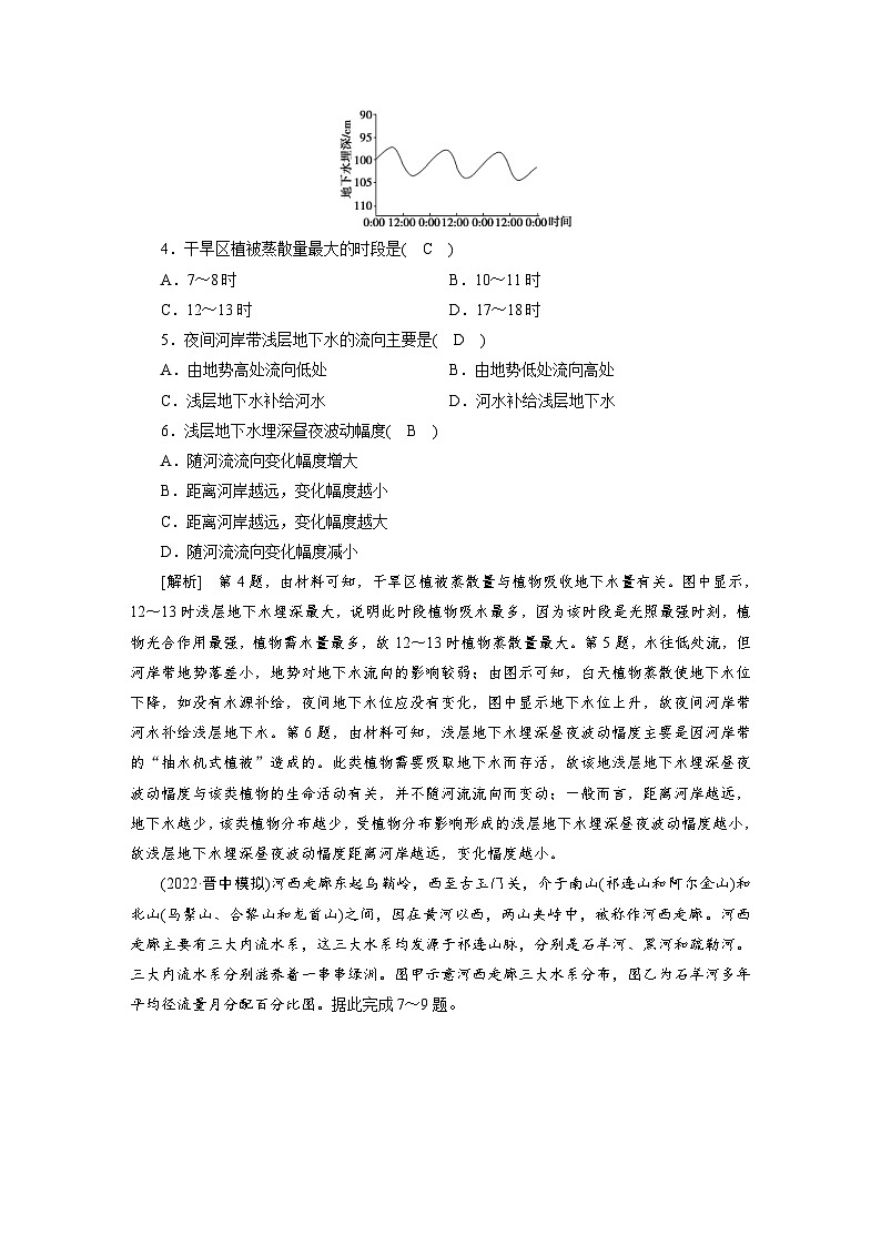 新高考地理一轮复习课时练习[10]　第3章第1讲　自然界的水循环与水资源的合理利用（含解析）02