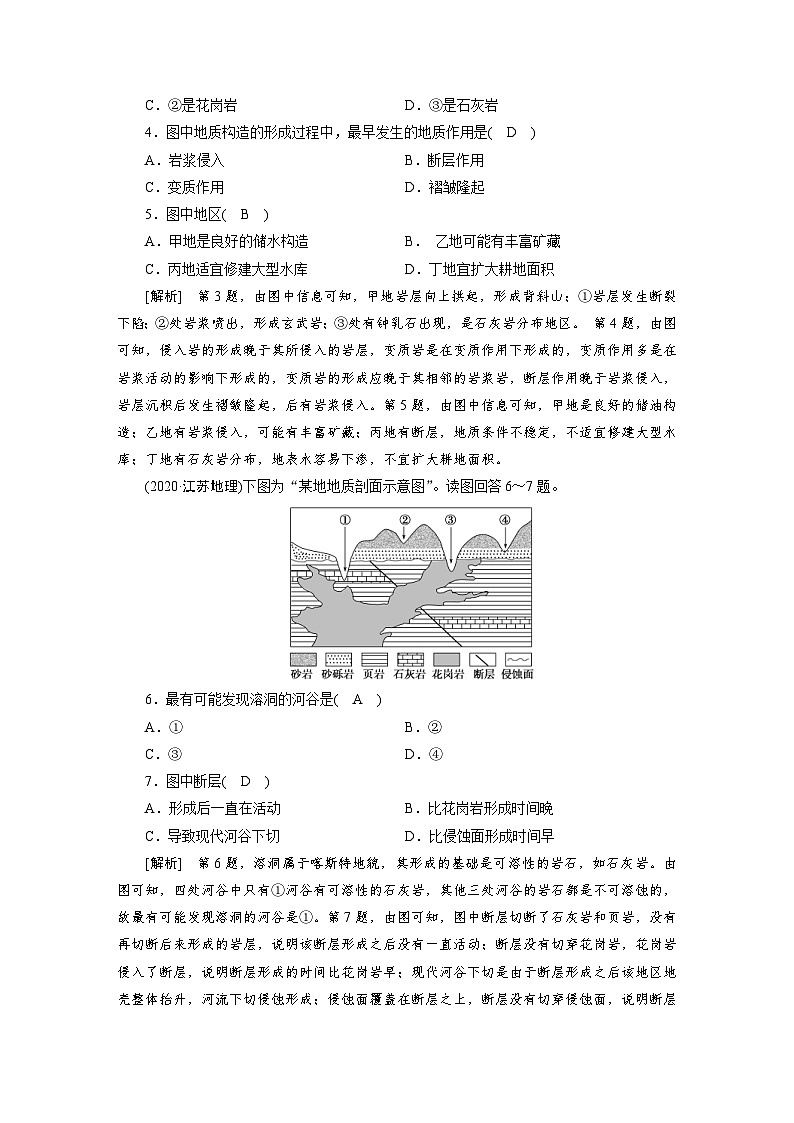 新高考地理一轮复习课时练习[13]　第4章第2讲　山地的形成（含解析）02