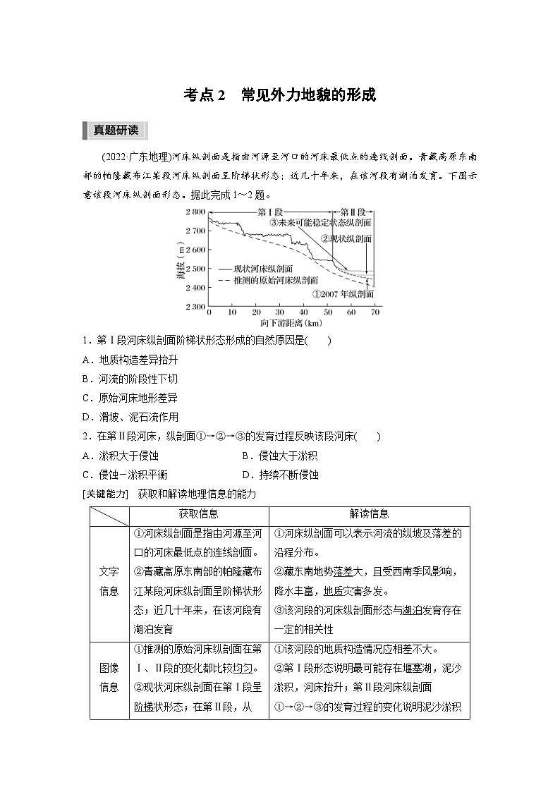 新高考地理二轮复习精品讲义 第1部分 专题突破 专题4 考点2　常见外力地貌的形成（含解析）第1页