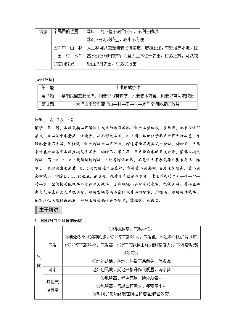 新高考地理二轮复习精品讲义 第1部分 专题突破 专题4 考点3　地形对地理环境及人类活动的影响（含解析）第2页