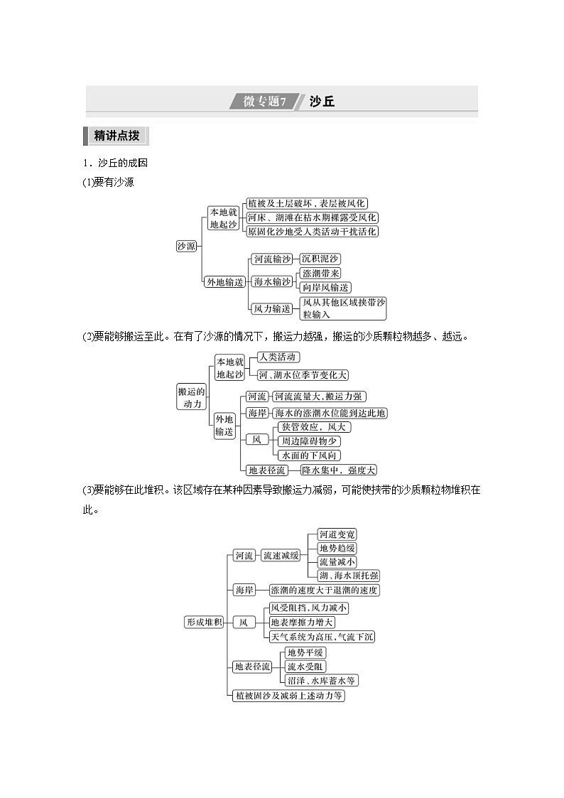 新高考地理二轮复习精品讲义 第1部分 专题突破 专题4 微专题7　沙丘（含解析）第1页