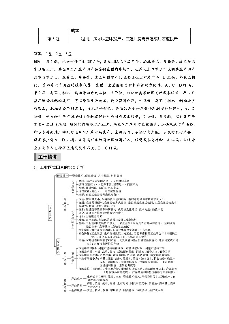 新高考地理二轮复习精品讲义 第1部分 专题突破 专题8 考点2　工业区位因素（含解析）第2页