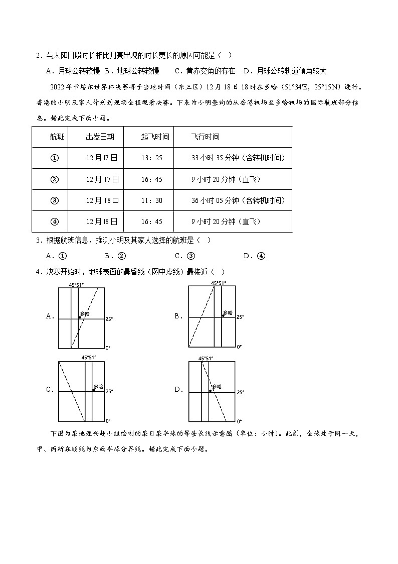 （鲁教版2019）2023-2024学年高二地理上学期 第一次月考试卷02