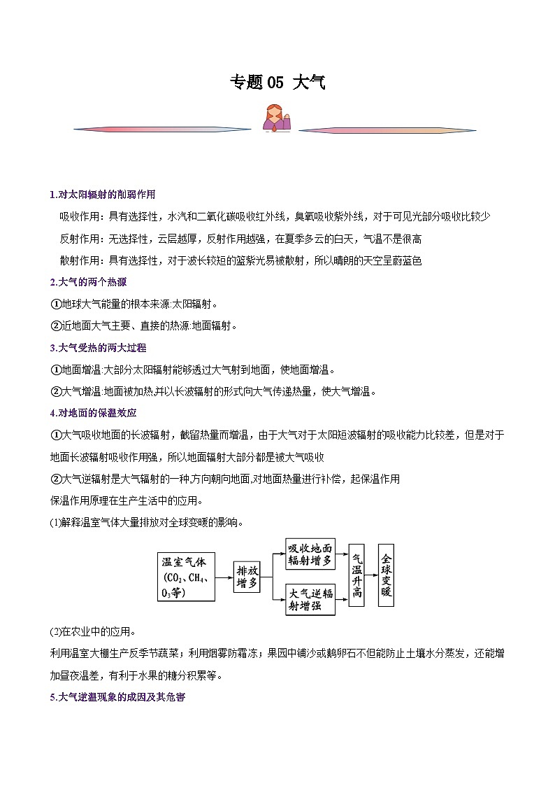 新高考地理一轮复习精讲精练专题05 大气运动（含解析）第1页