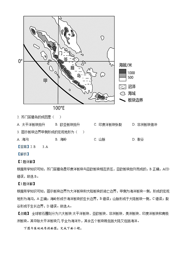 浙江省衢州市江山中学2023-2024学年高二地理上学期10月月考试题（Word版附解析）第2页