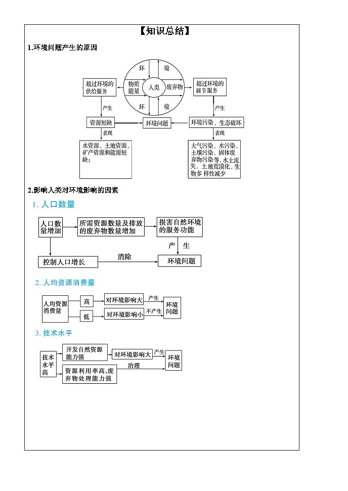 1.3环境问题及其危害导学案 高中地理（2019）人教版选择性必修303
