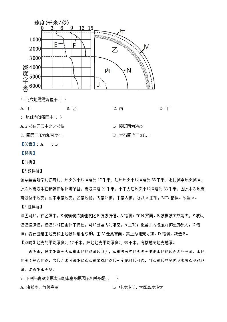 【期中真题】宁夏银川市第二中学2022-2023学年高一上学期期中地理试题.zip03