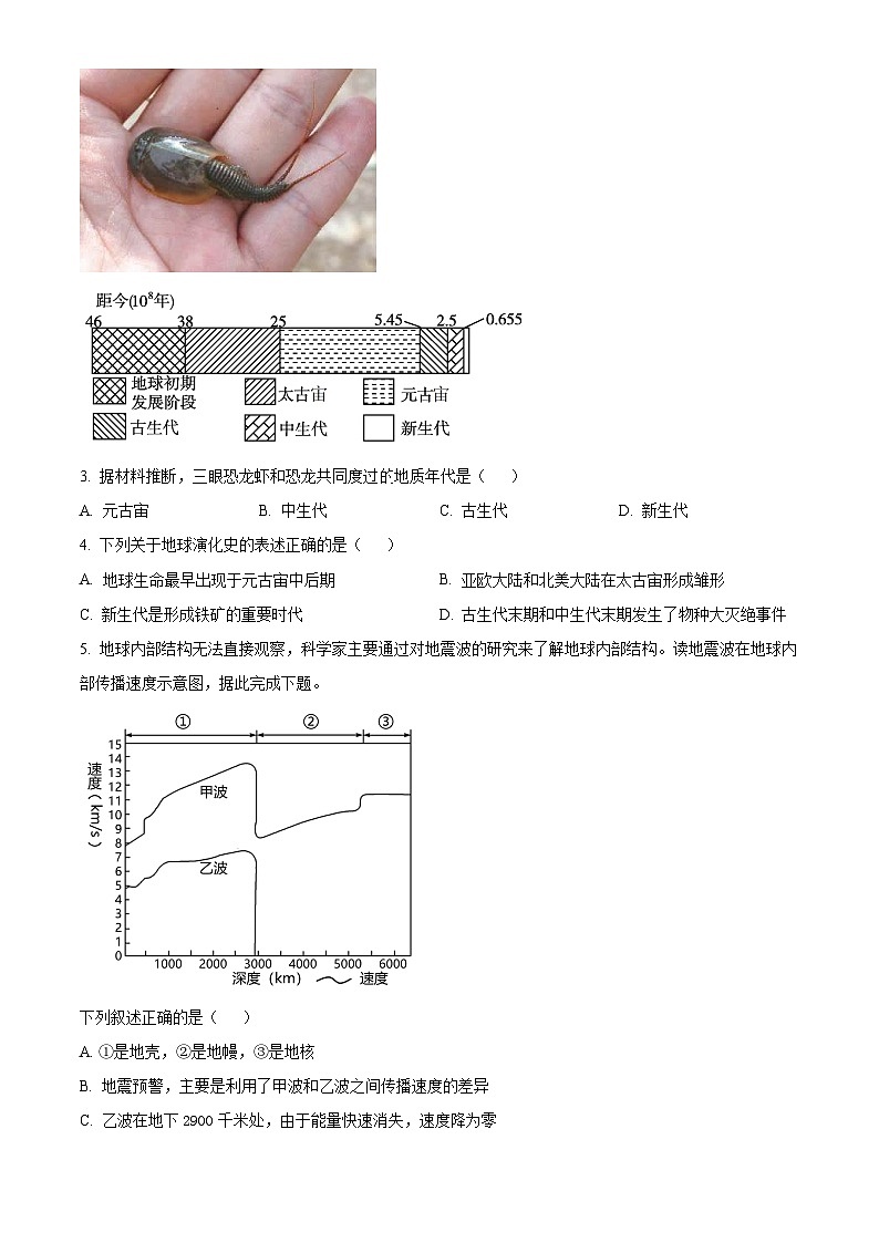 【期中真题】辽宁省重点高中沈阳市郊联体2022-2023学年高一上学期期中地理试题（原卷版）第2页
