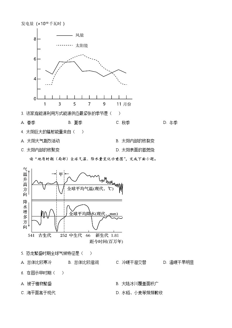 河南省沈丘县长安高级中学2024届高三上学期第一次月考地理第2页