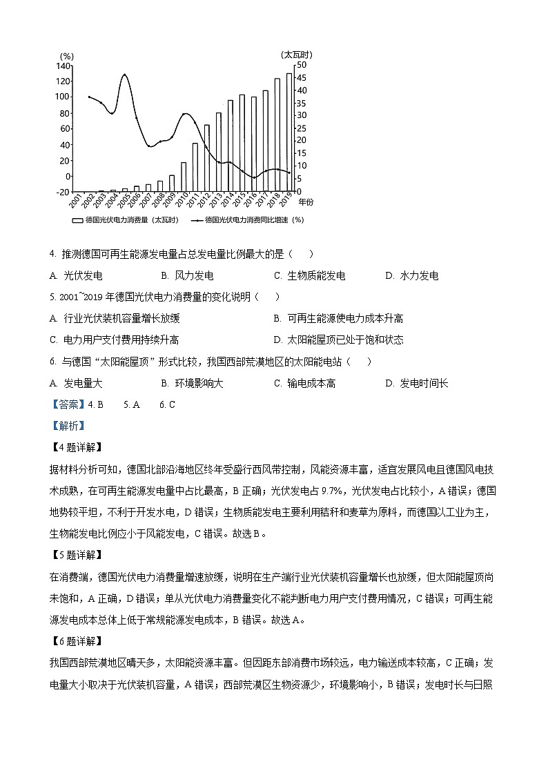 安徽省合肥市第一中学2023-2024学年高三地理上学期第一次质量检测试题（Word版附解析）03