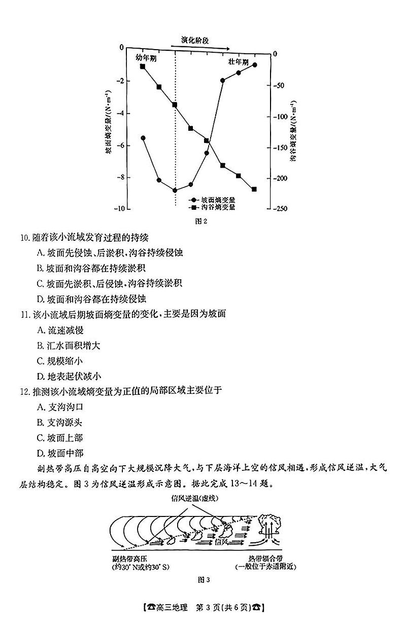 湖南省2024届高三地理上学期10月联考试题（PDF版附答案）第3页